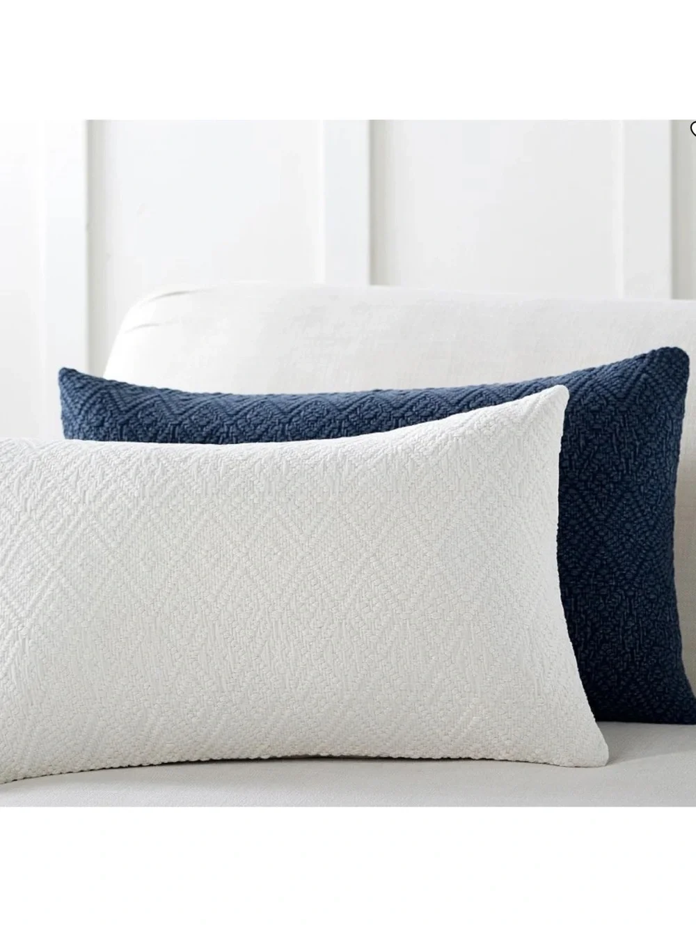 Pottery Barn Blue Textured Lumbar Pillow